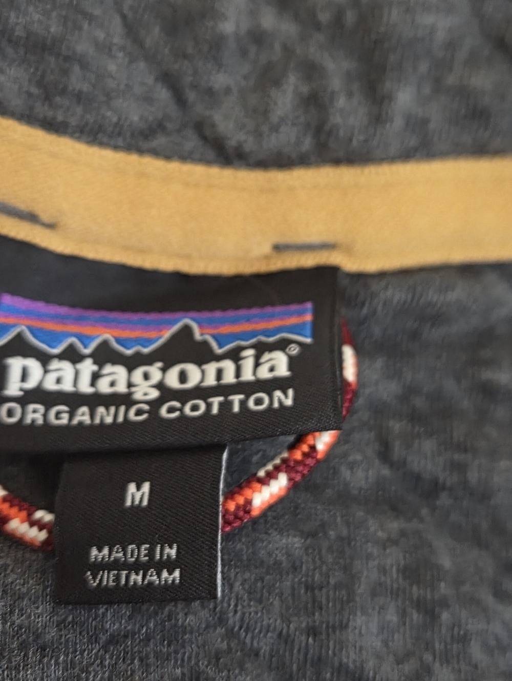 Patagonia Mens M Gray Quilted Snap-T Pullover Organic Cotton Outdoor Sweater - Picture 5 of 12